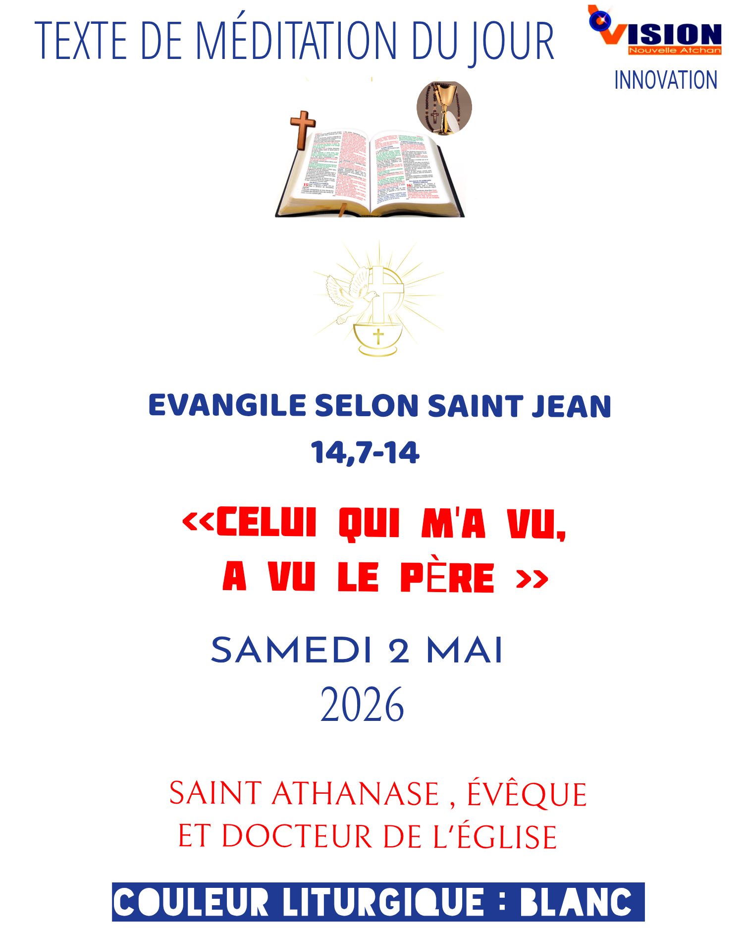 MÉDITATION DU SAMEDI 2 MAI 2026