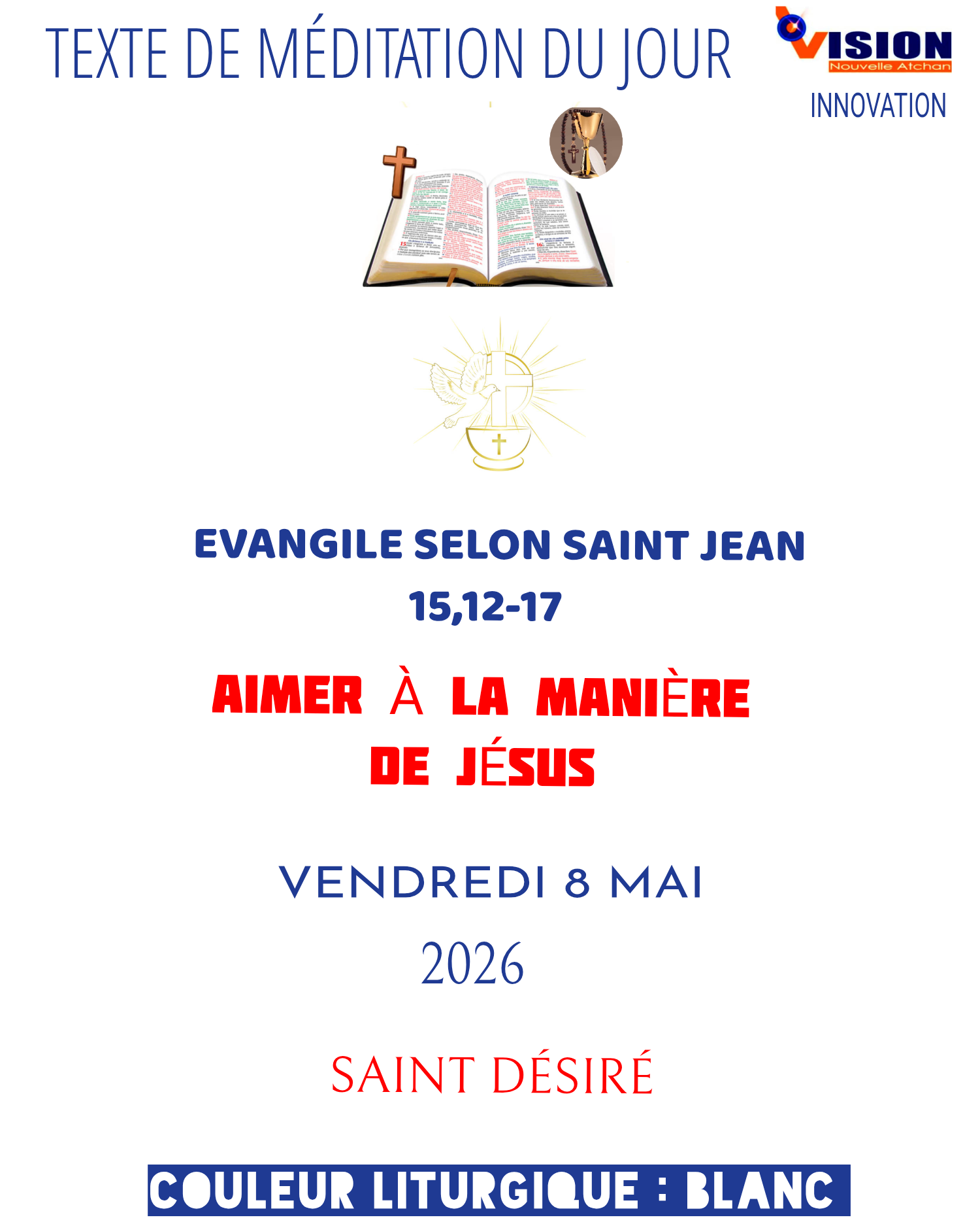 MÉDITATION DU  VENDREDI 8 MAI 2026