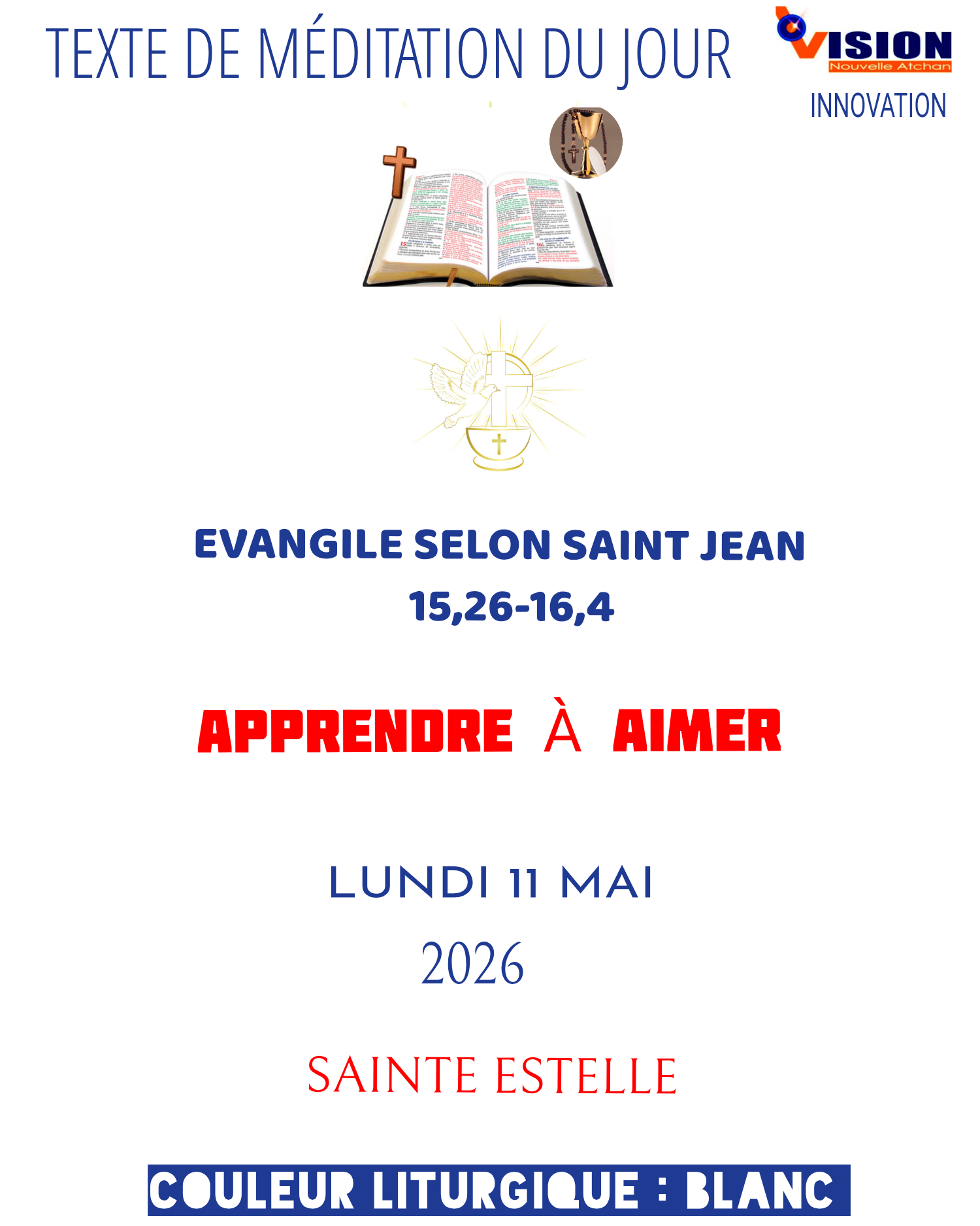 MÉDITATION DU LUNDI 11 MAI 2026