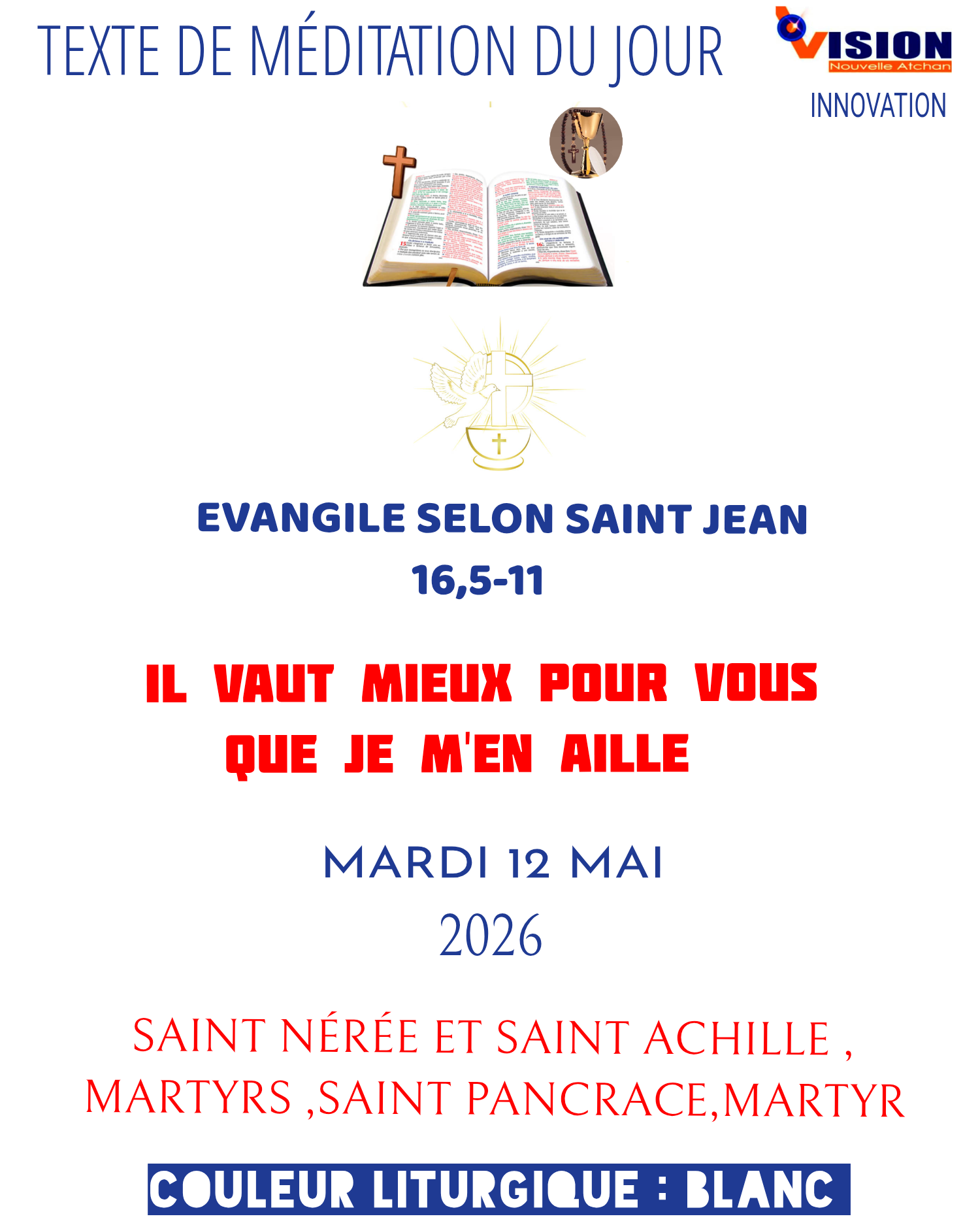 MÉDITATION DU MARDI 12 MAI 2026
