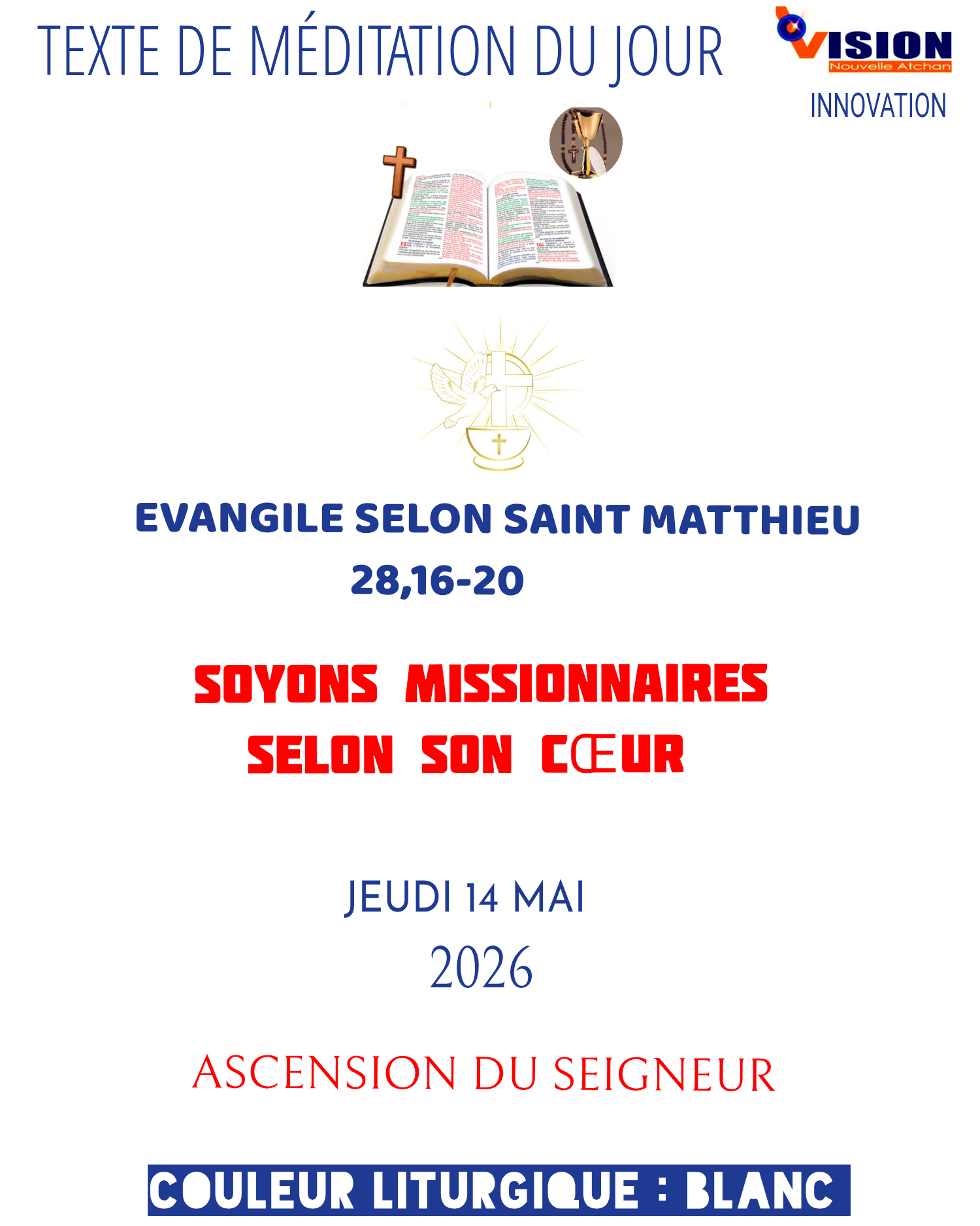 MÉDITATION DU JEUDI 14 MAI 2026