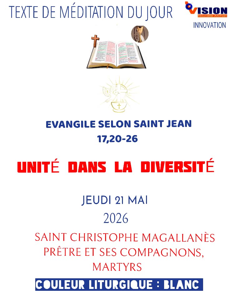 MÉDITATION DU JEUDI 21 MAI 2026