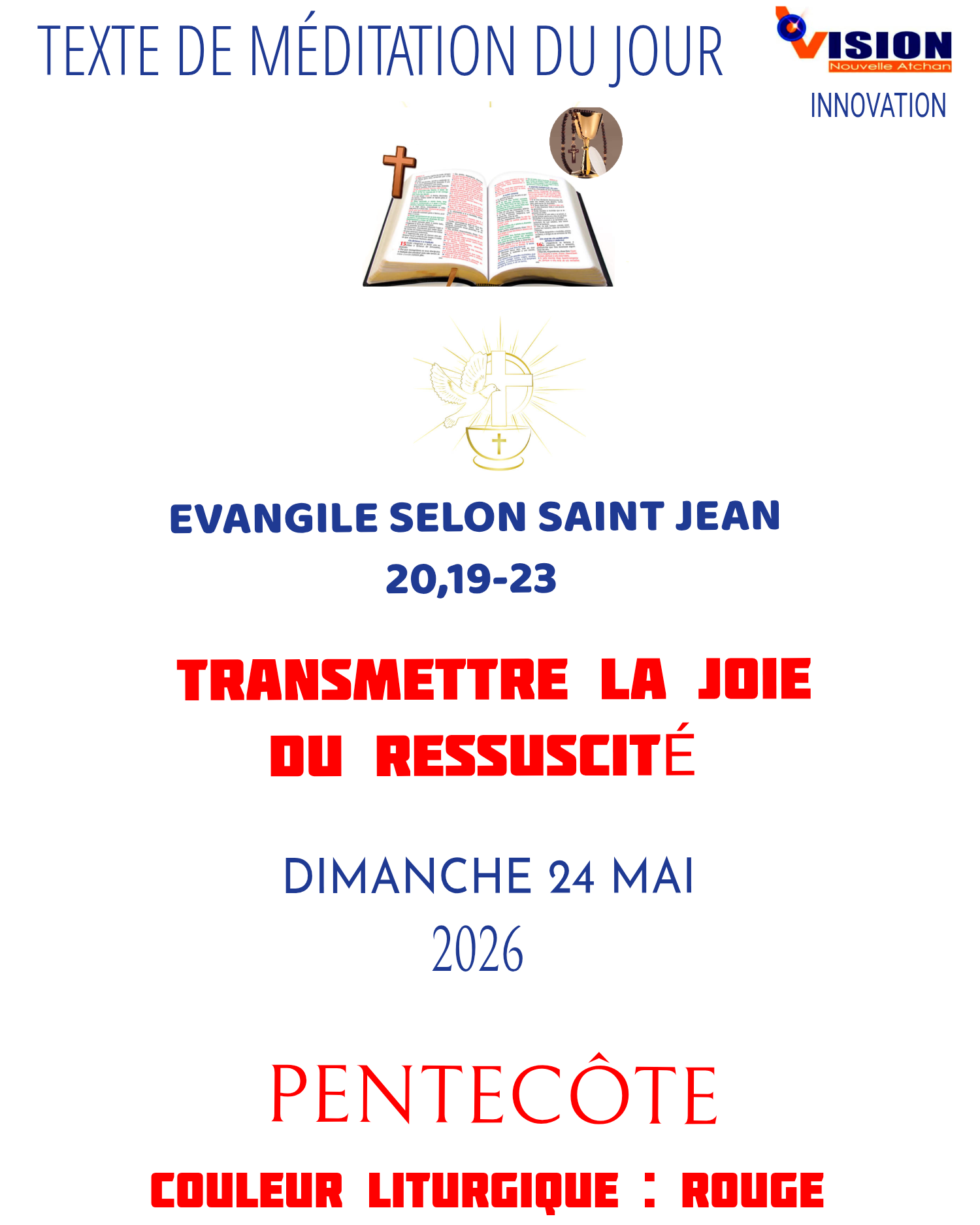 MÉDITATION DU DIMANCHE 24 MAI 2026