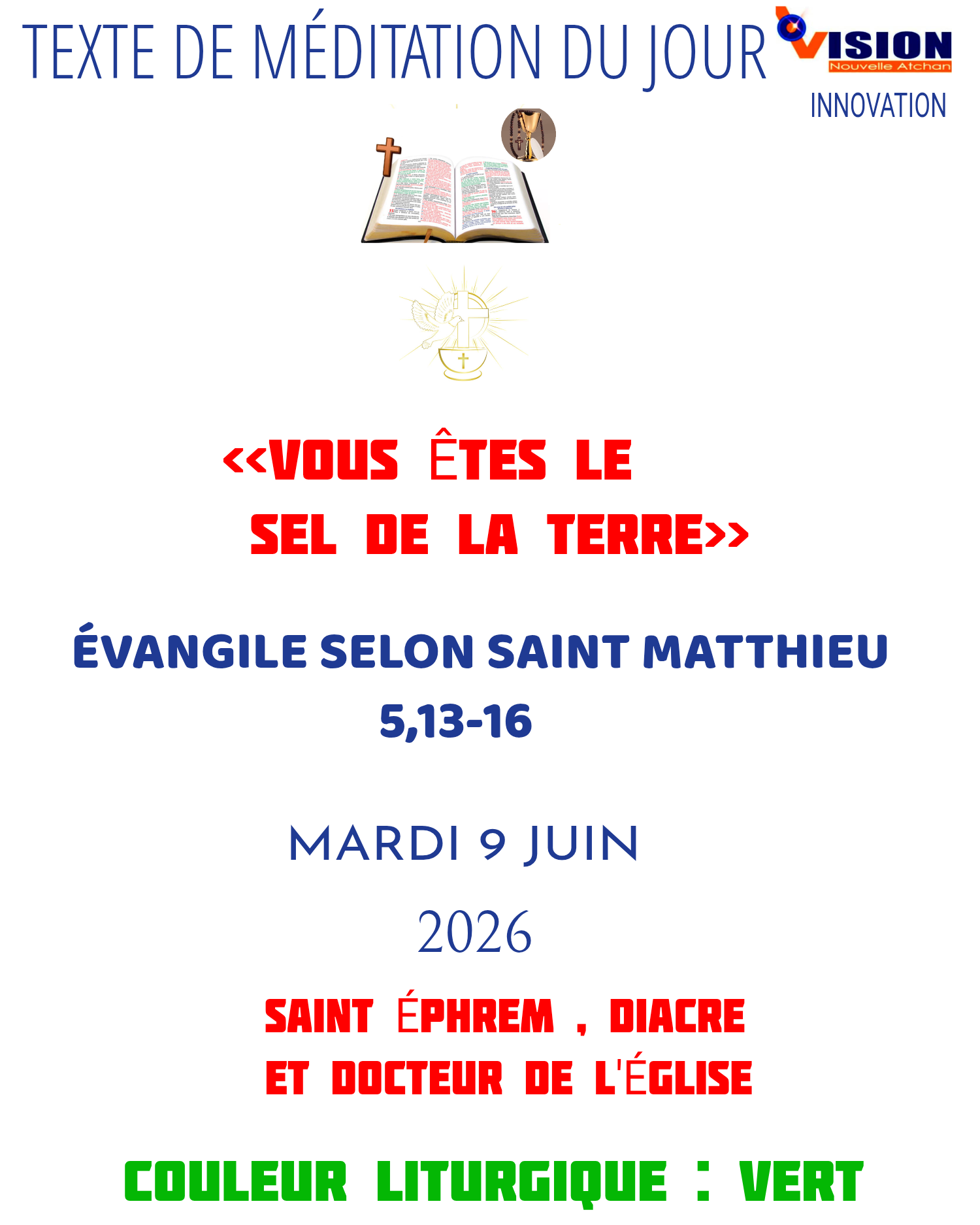 MÉDITATION DU MARDI 9 JUIN 2026